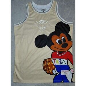 Tisa Mickey & Minney Mouse Headgear Classics Embroidered Basketball Jersey 2XL